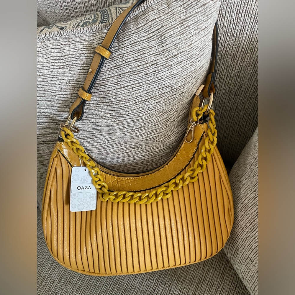 Yellow Women's Bag NWT Qaza handbag yellow faux leather